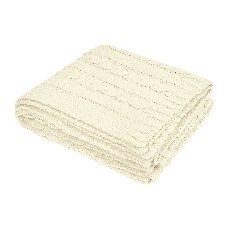 Cable Knit Rpet Chenille Blanket view 3