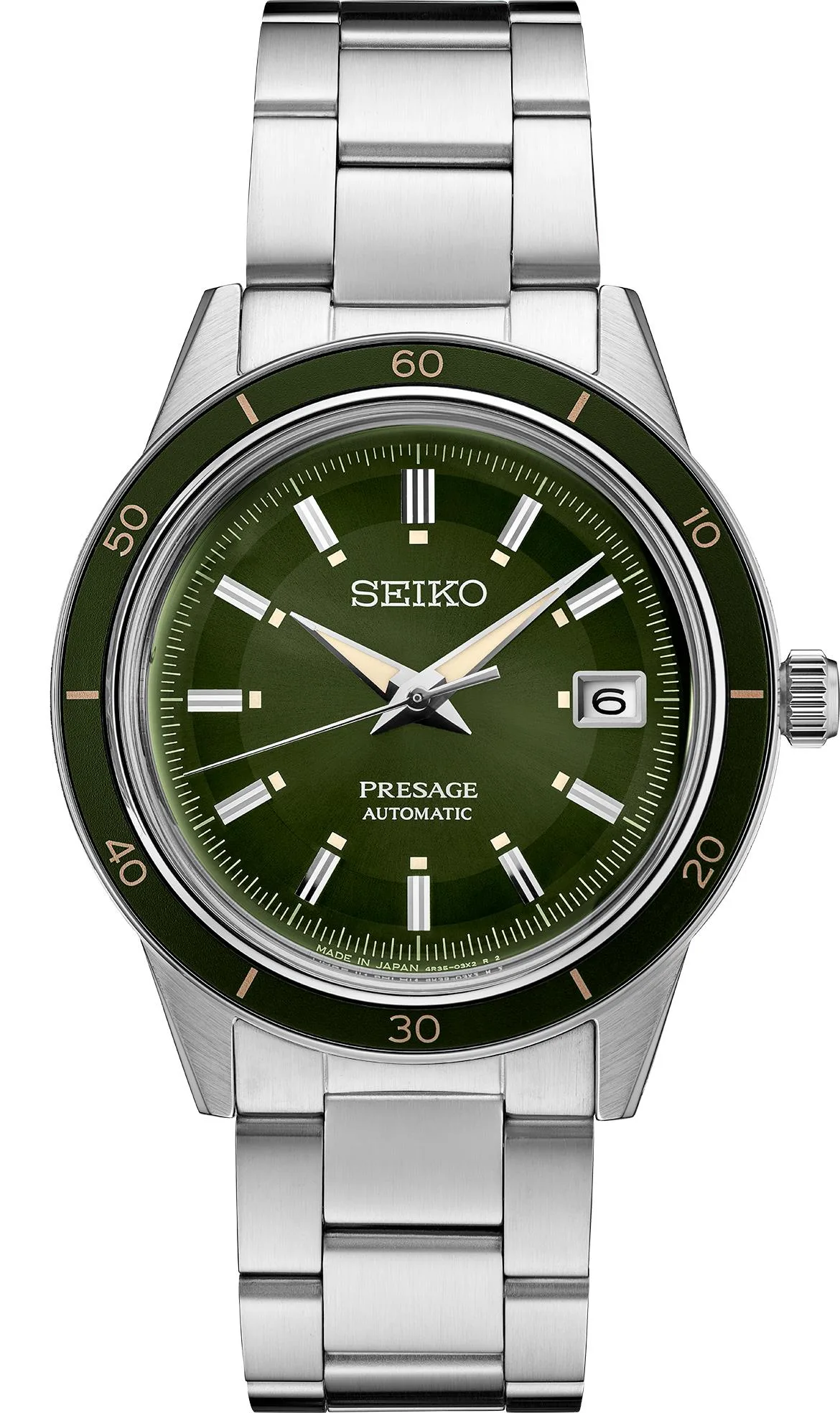 Seiko Watch Mens Presage Ss Green Dial