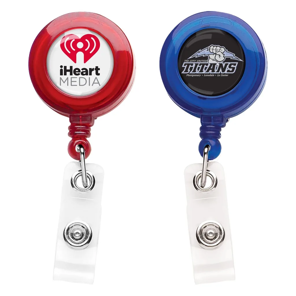 "Good" Translucent Round Retractable Badge Reel