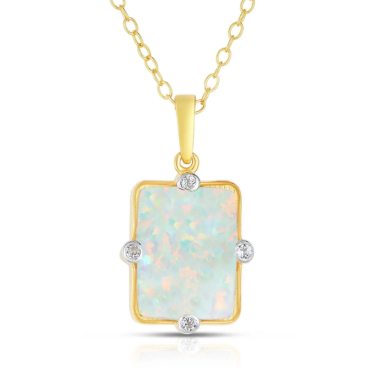 Jilco Inc Yellow Gold Opal Necklace
