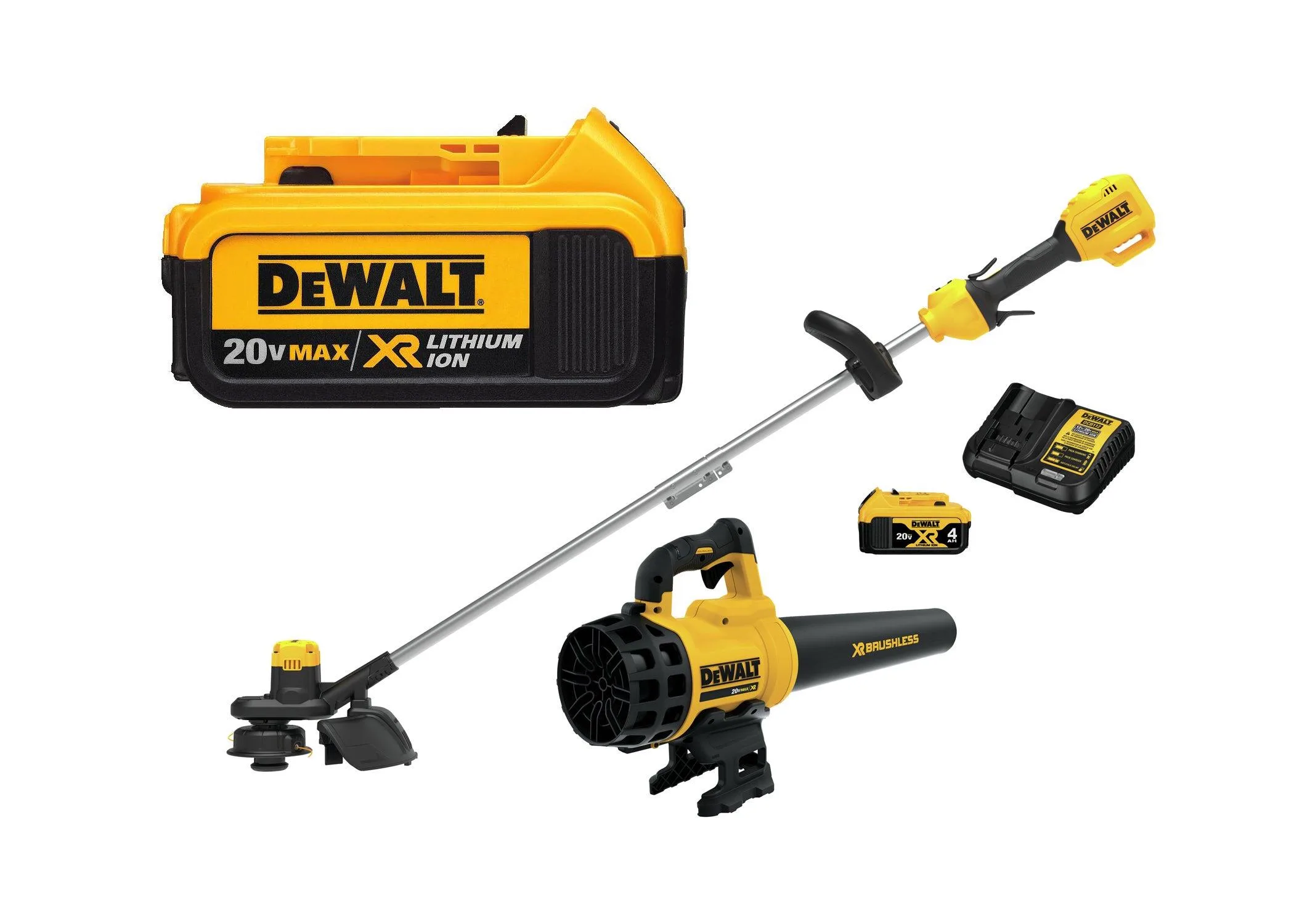 DeWalt 20V Max String Trimmer & Blower Combo Kit W/ Extra Battery Pack