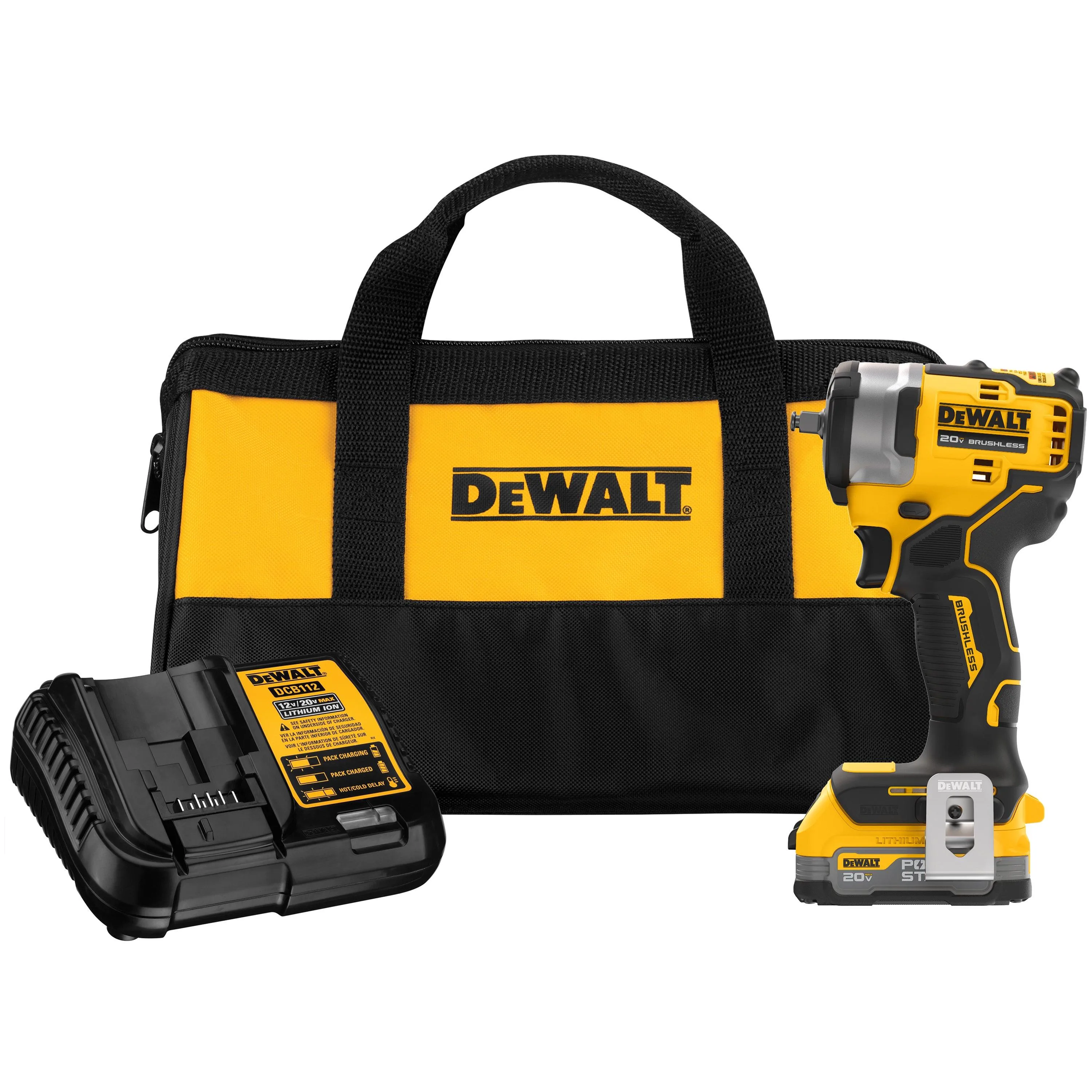DeWalt 20V Max 3/8" Impact Wrench Kit W/ Hot Ring Anvil & Powerstack Battery