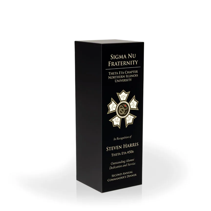 Alexis Black Crystal Column, Large - UV Printed