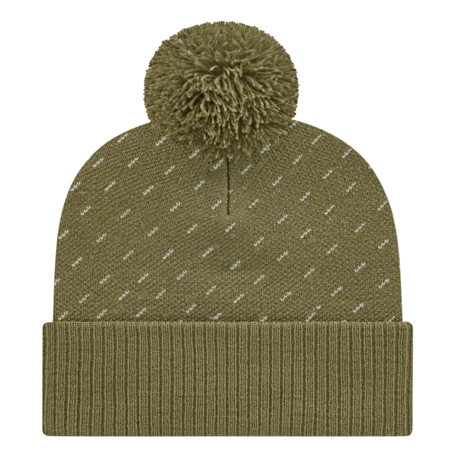 Diagonal Dash Knit Cap With Ribbed Cuff view 5