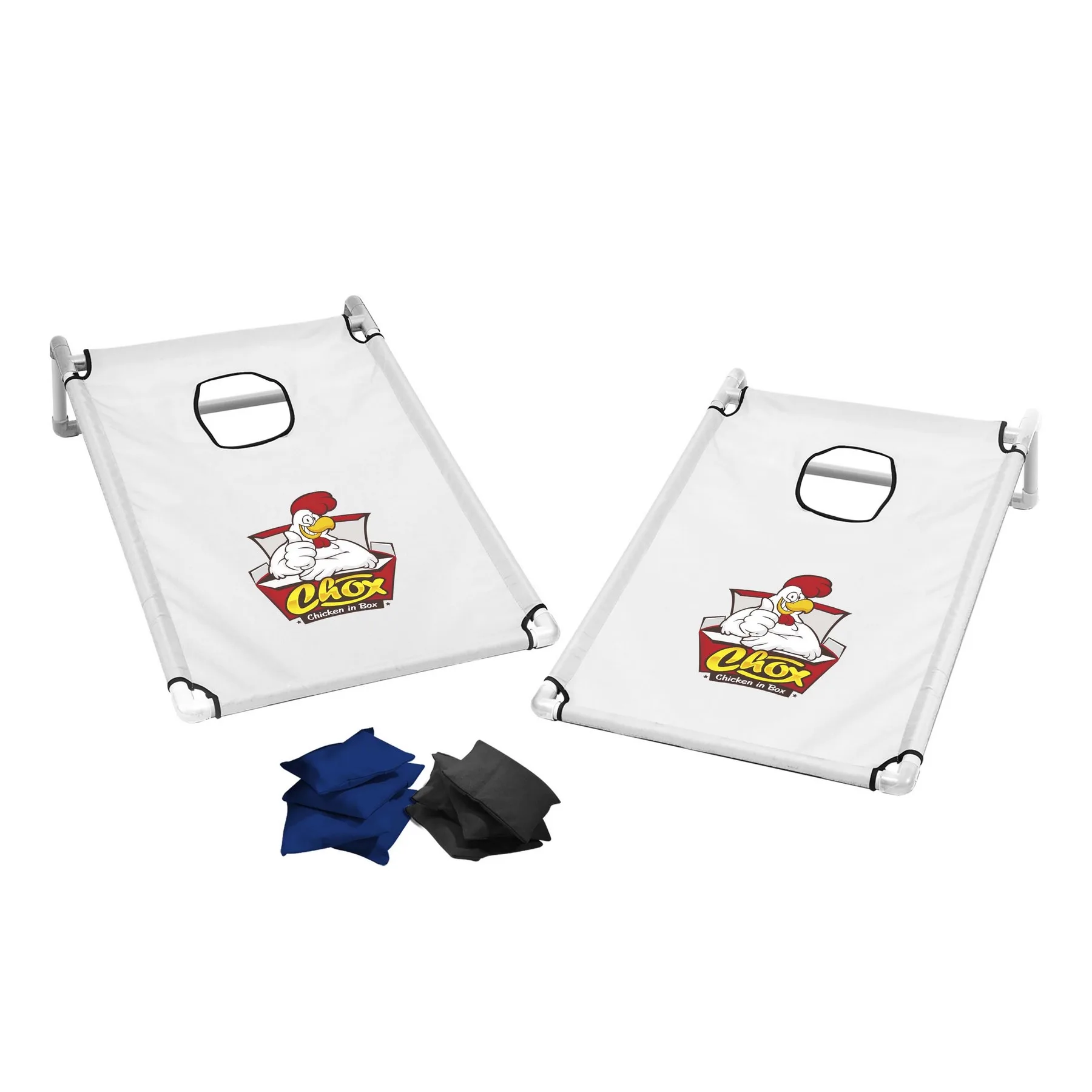 Portable Cornhole, 4 Black & Navy Bean Bags view 7