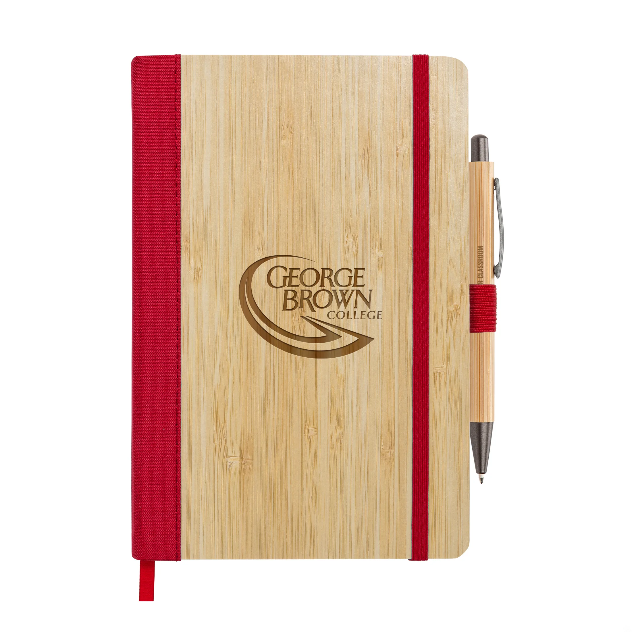 Notebook & Clicker Pen, Red / Gun Metal