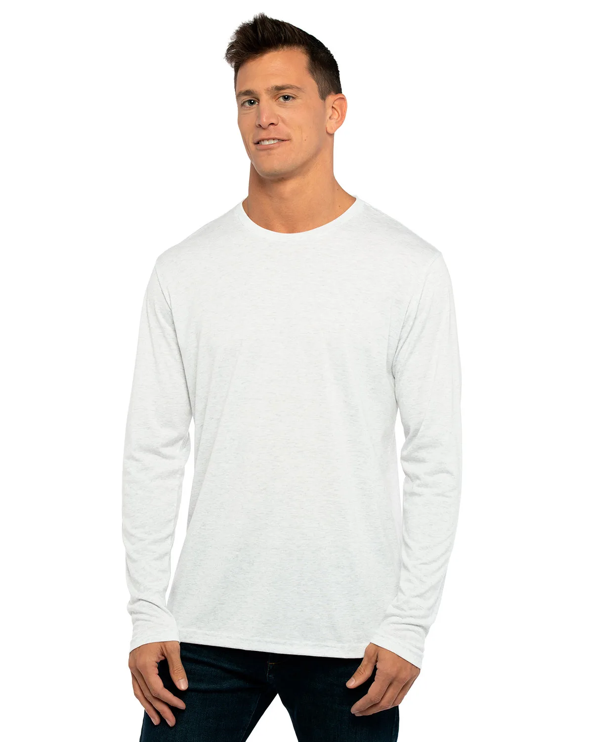 NEXT LEVEL APPAREL Men's Triblend Long-Sleeve Crew view 2