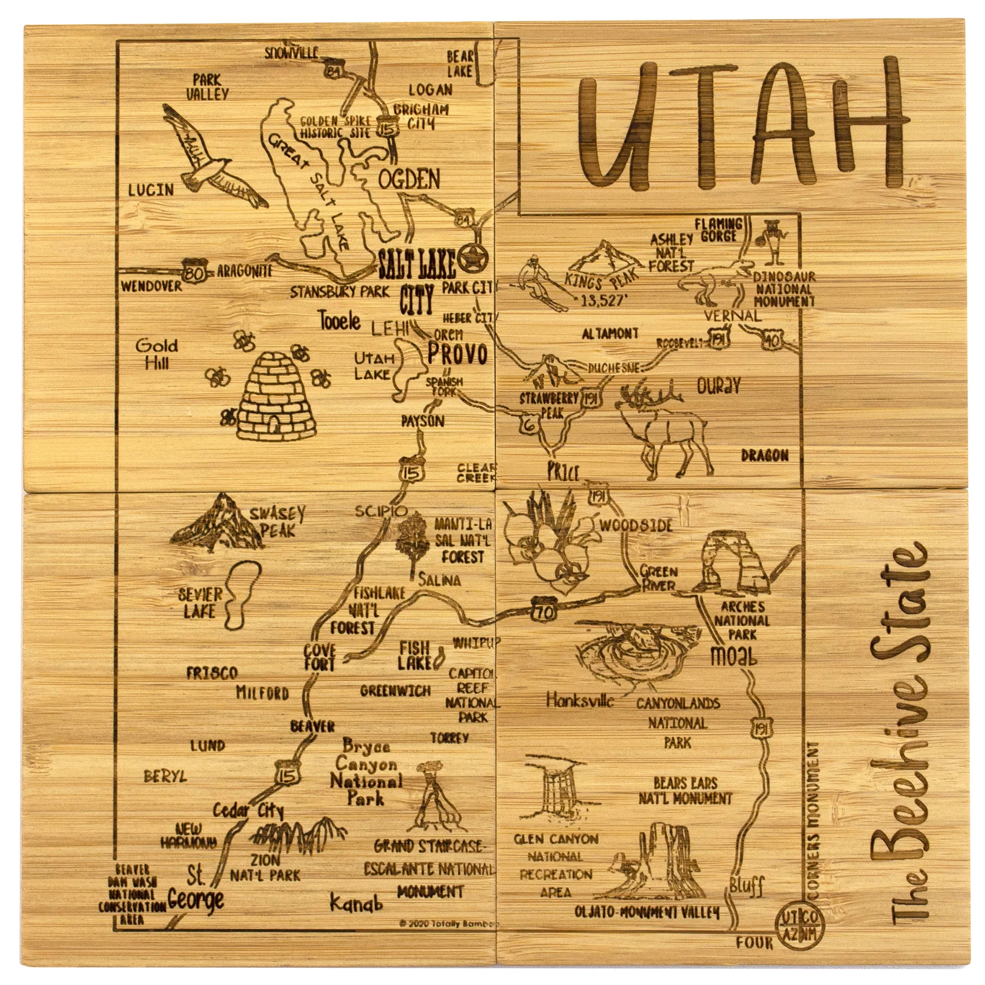 Utah Puzzle Coaster Set view 3