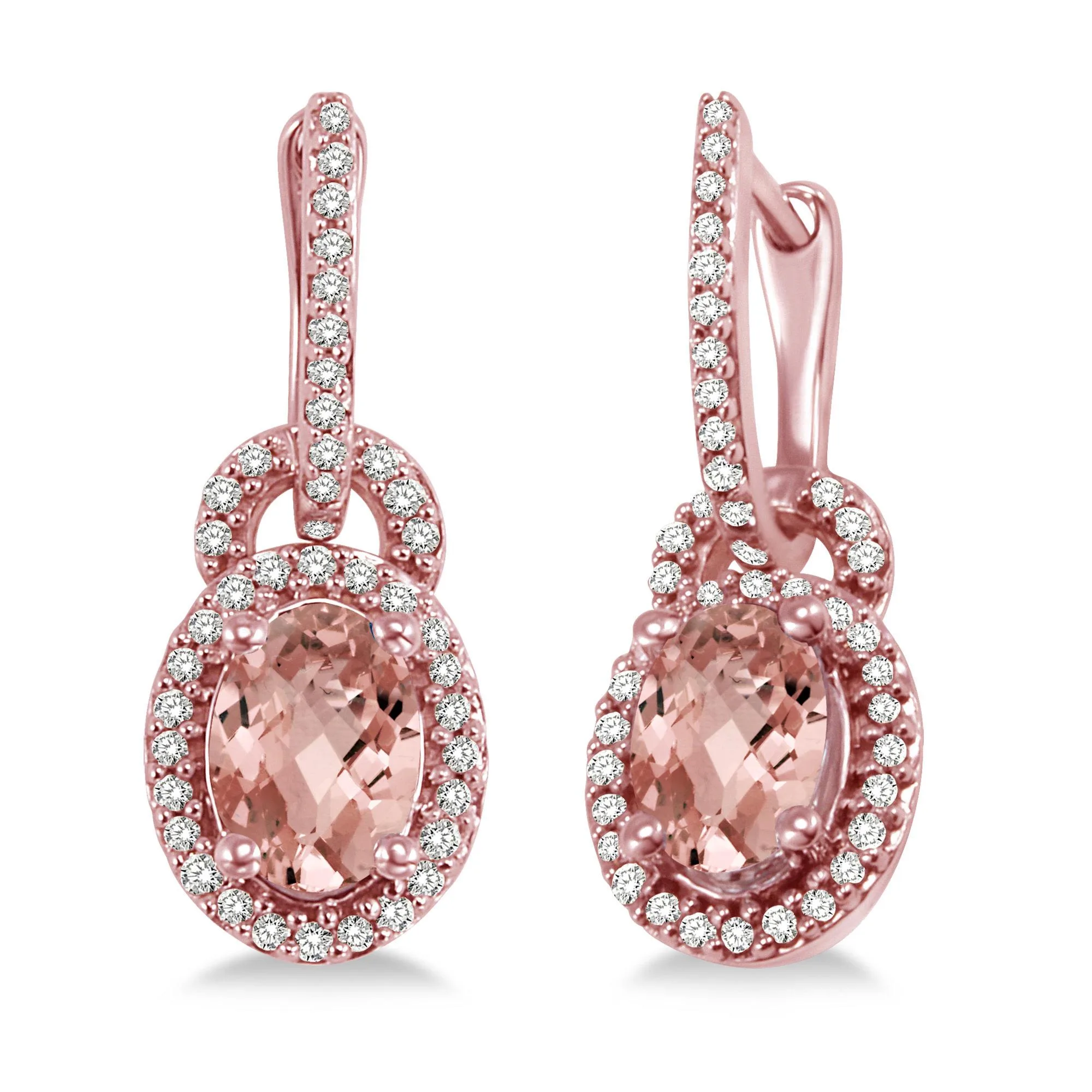 Jilco Inc Morganite And Diamond Earrings