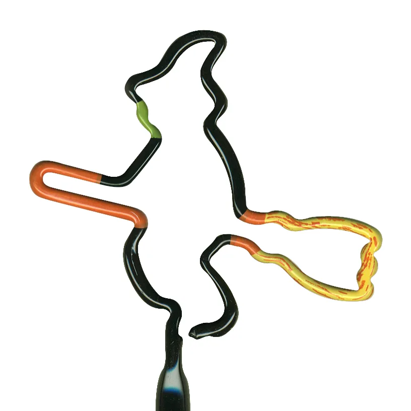 Witch On Broom Multi-Color Inkbend Standard, Bent Pen