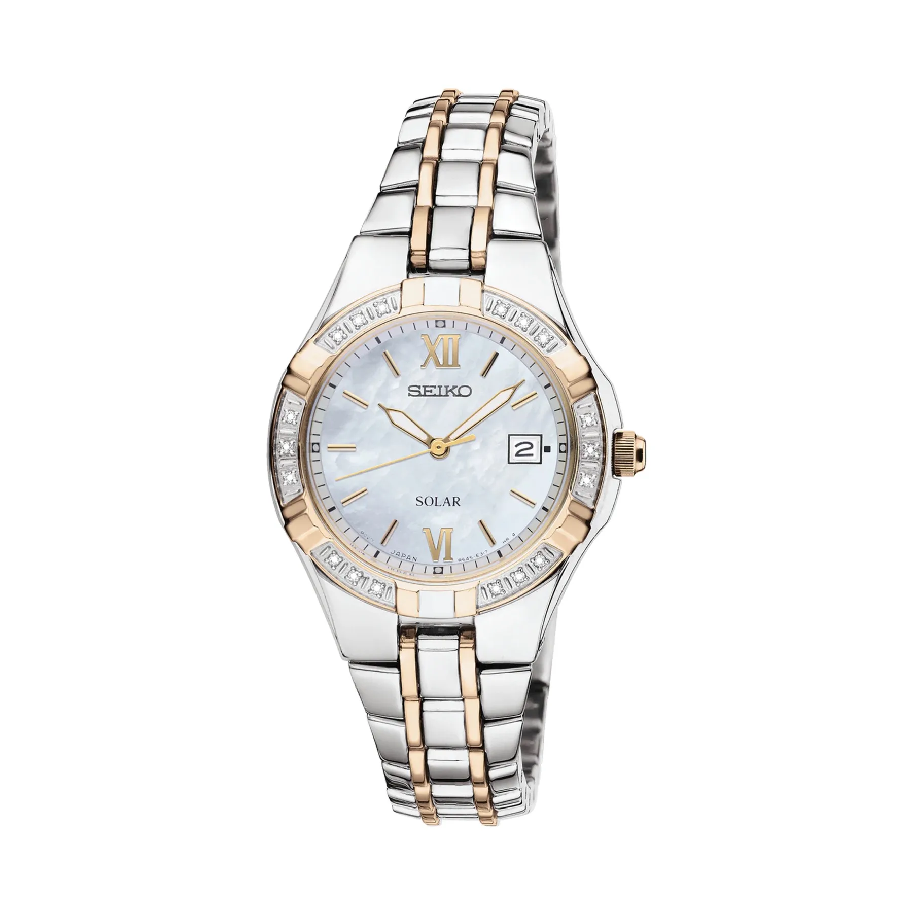 Seiko Ladies Diamonds Solar Stainless Steel Watch