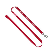 3/4" Smooth Nylon Pet Leash with Bright Metal Snap Hook — Black
