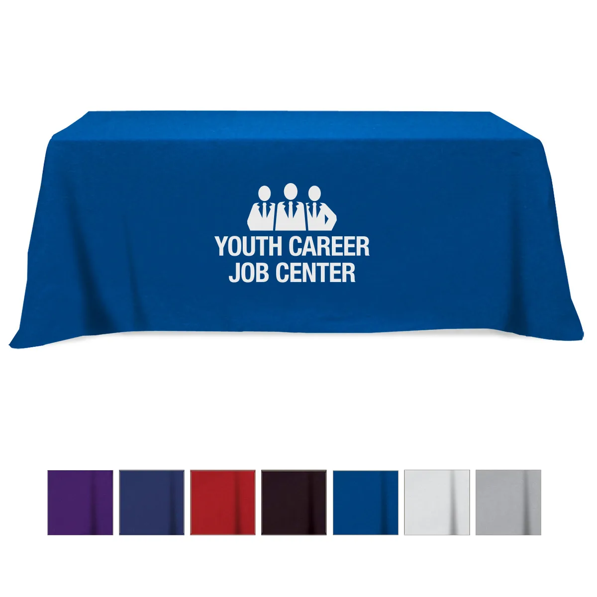 Flat Poly/cotton 4-sided Table Cover - Fits 8' Standard Table view 2
