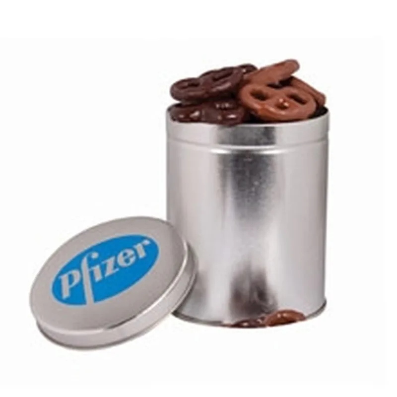 1 Quart Tin w/ Mini Dark & Milk Chocolate Pretzels