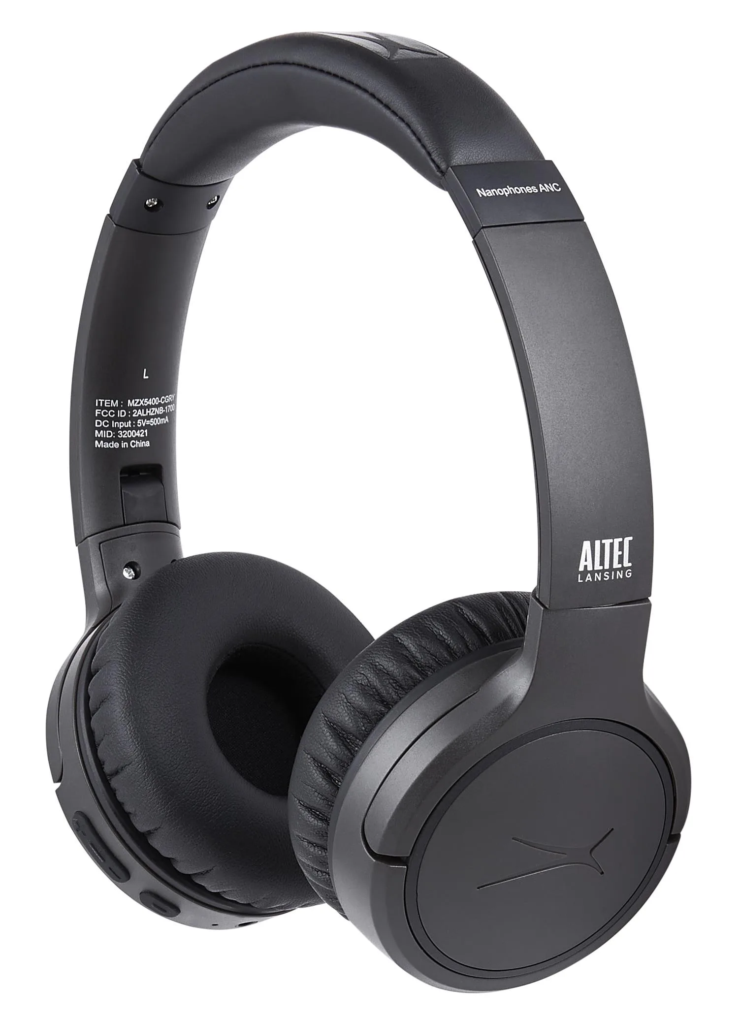 Altec Lansing Gray Nanophones Active Noise Canceling Bluetooth Headphones