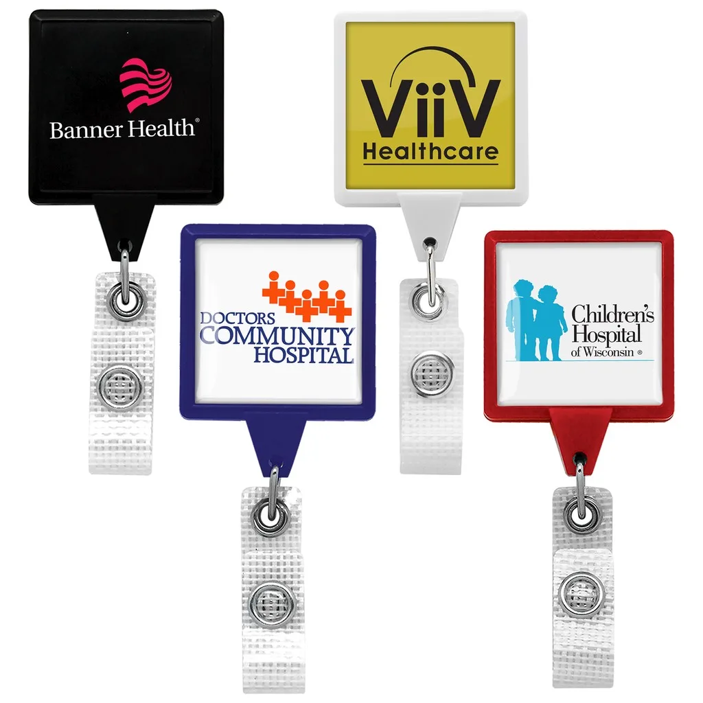 Jumbo Anti-Microbial Square Retractable Badge Reel