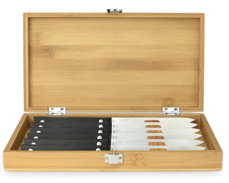 Kai Housewares Kai 6-Piece 5" Riveted Steak Knife Set In Bamboo Box
