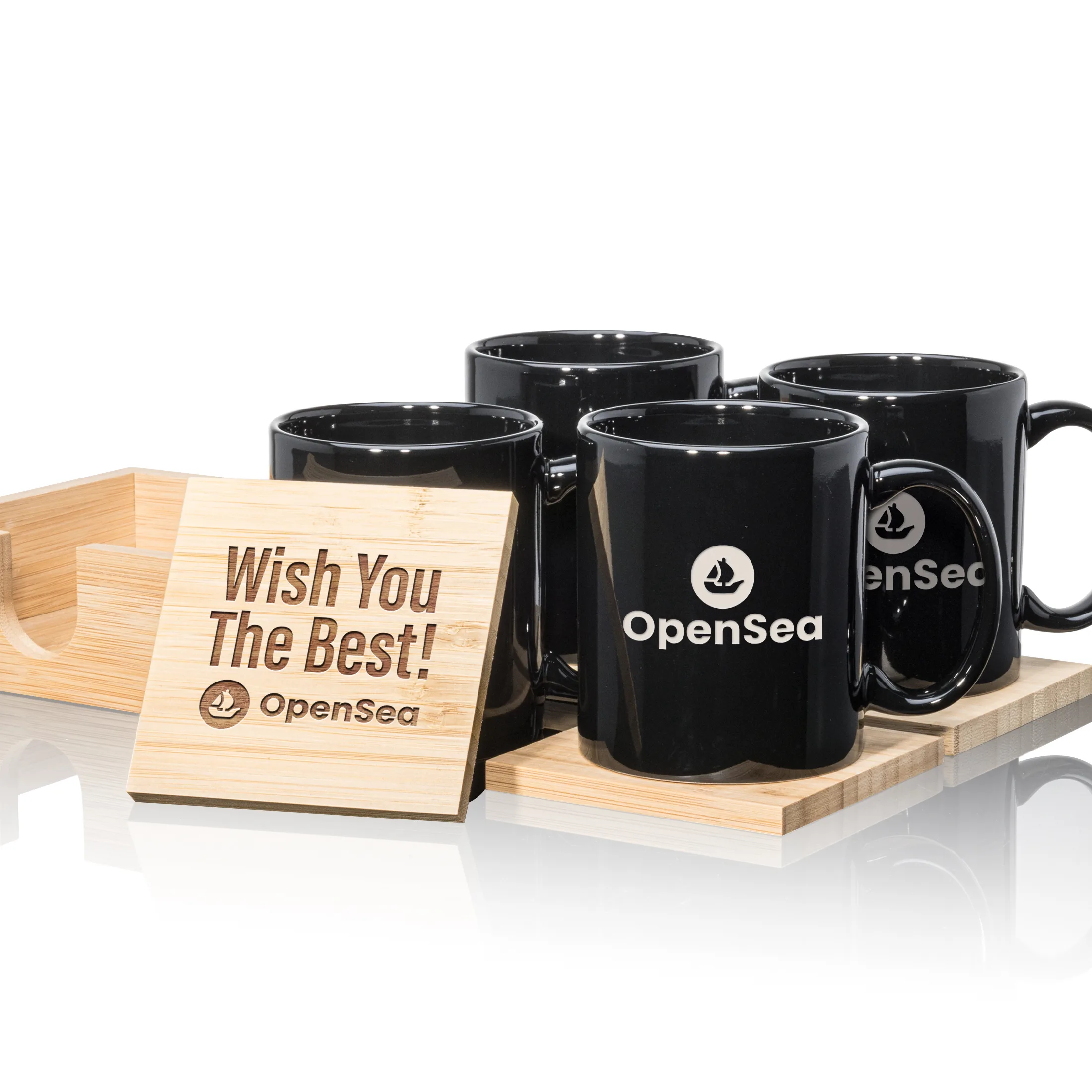 Mug & Bamboo Coaster Set