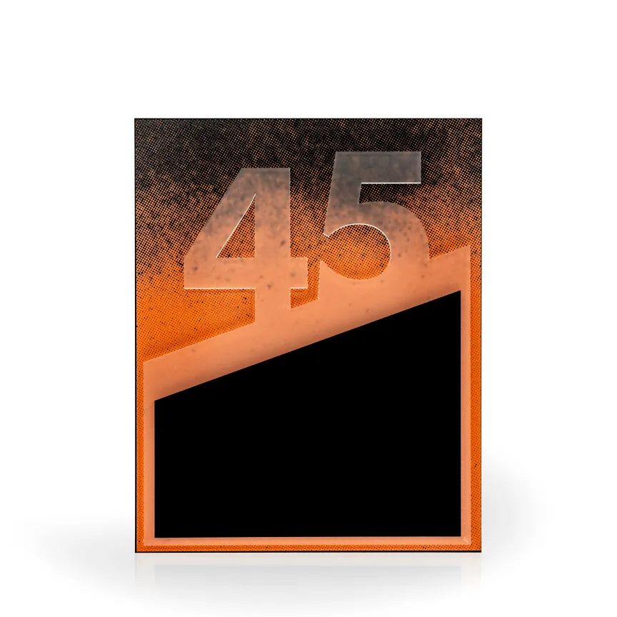 45 Year Flow Acrylic Award Plaque view 2