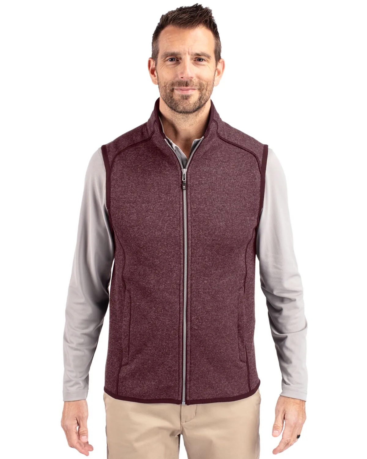 Cutter & Buck Mainsail Sweater-Knit Mens Full Zip Vest