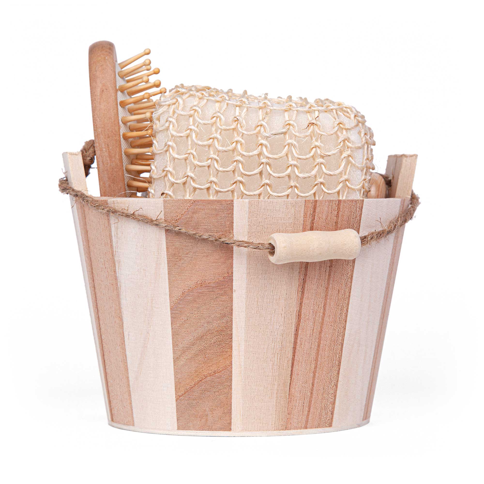 Bamboo Bucket Bath And Massage Set - 5 Pieces view 2