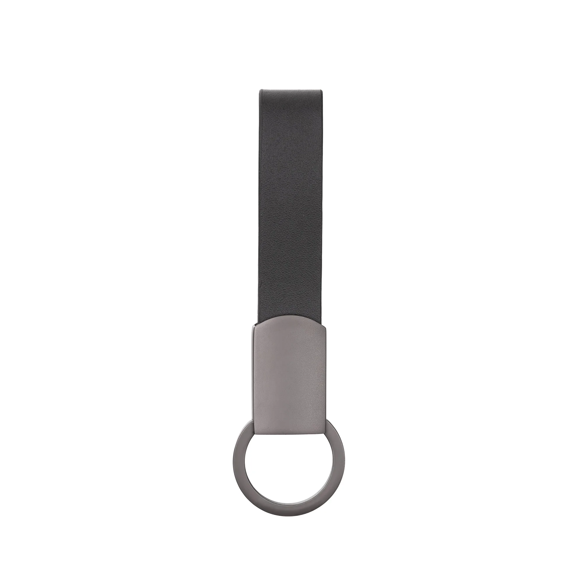 Axis Gunmetal Leather Keyring view 2