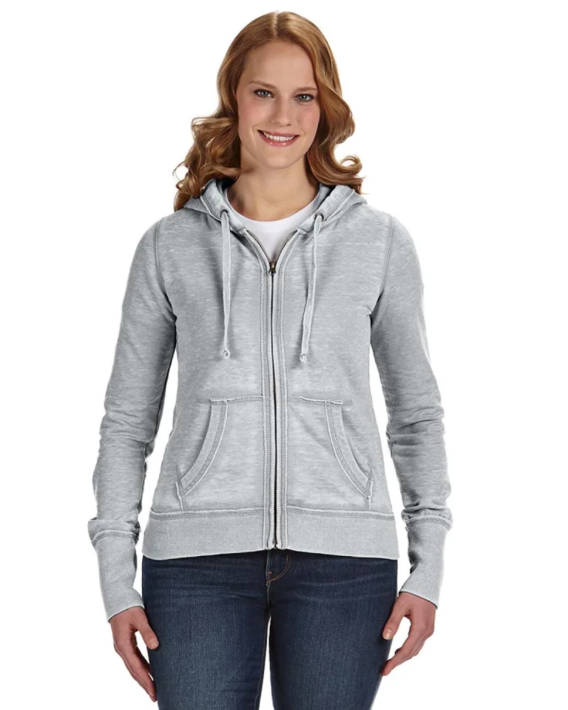 J AMERICA Ladies' Zen Full-Zip Fleece Hooded Sweatshirt
