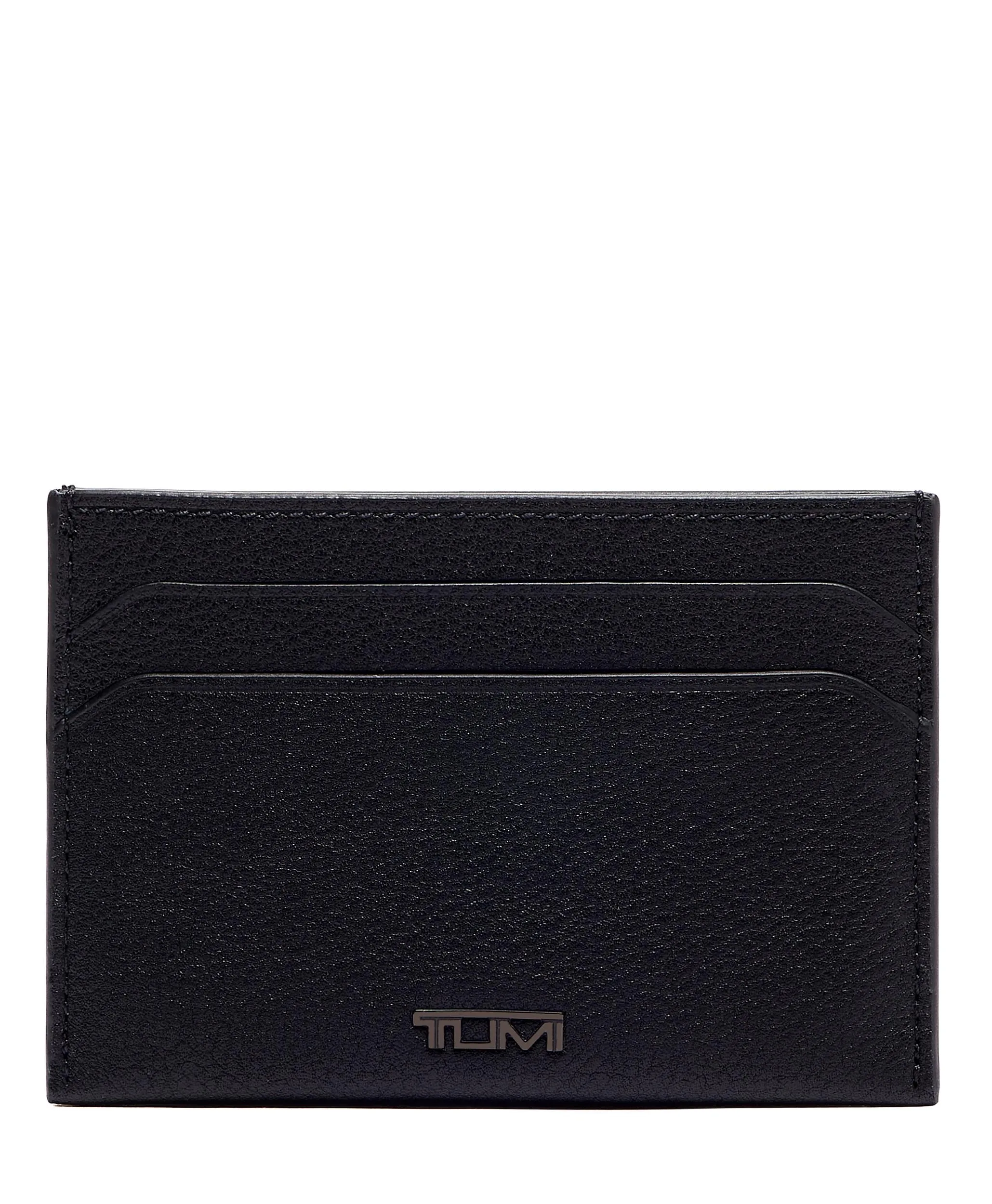 Tumi Nassau Slim Card Case- Black Texture Leather