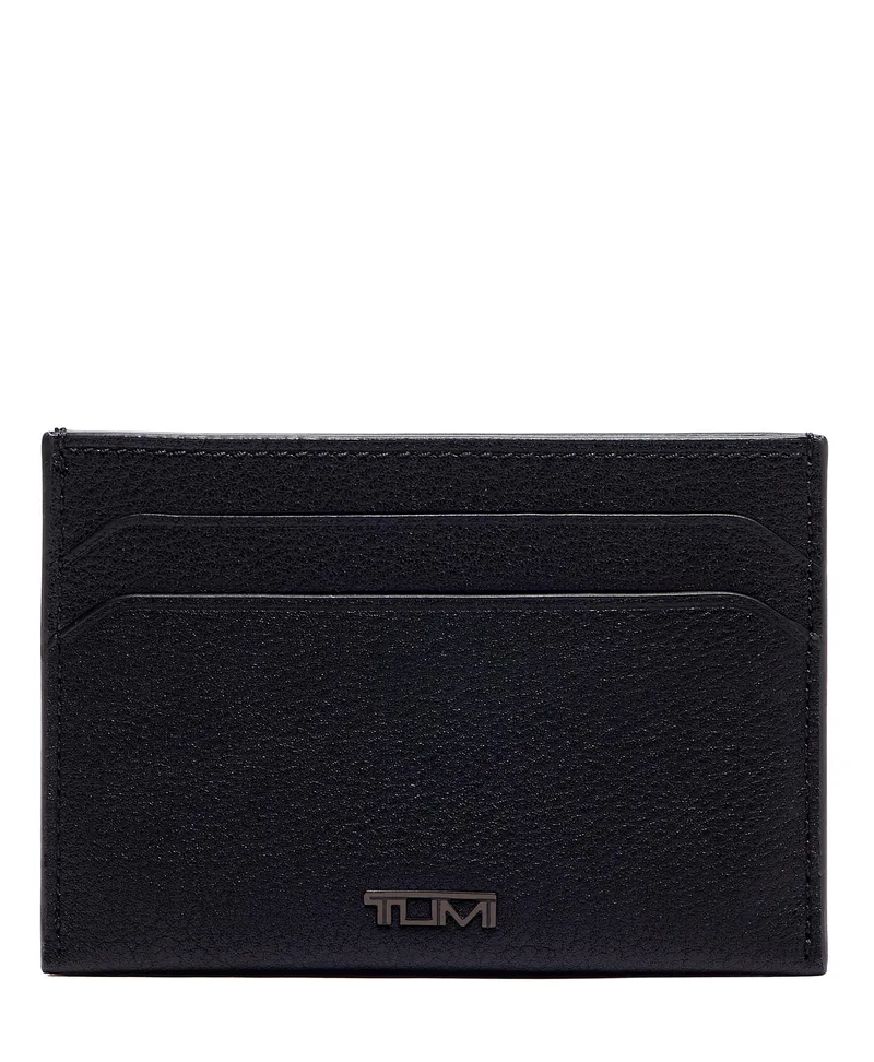 Tumi Nassau Slim Card Case- Black Texture Leather