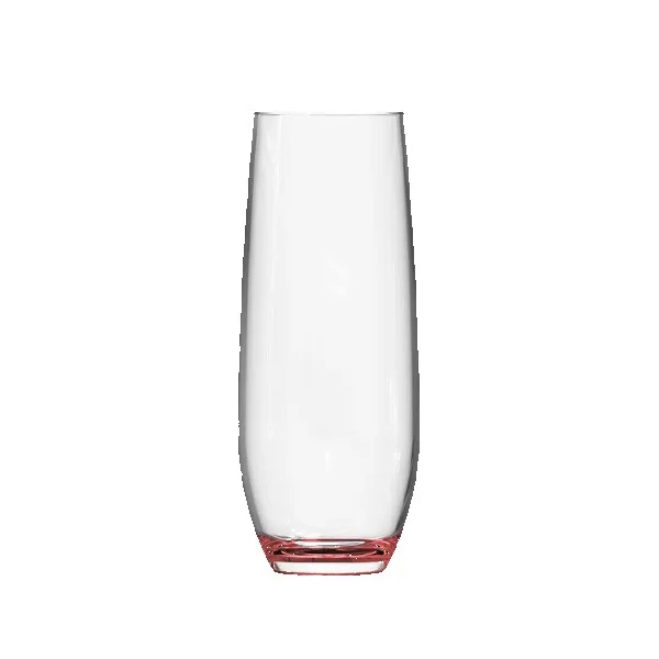Jubilee 9oz Stemless Champagne Flute Glass with Color Bottom view 2