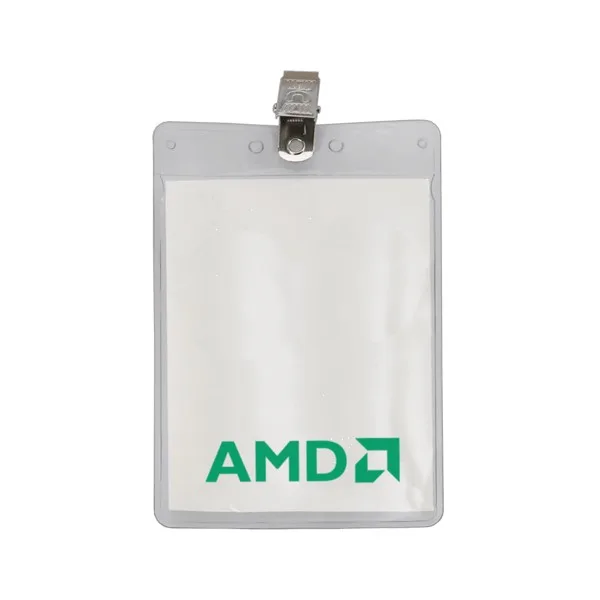 3" x 4" Printed Vertical Vinyl Pouch with Bulldog Clip
