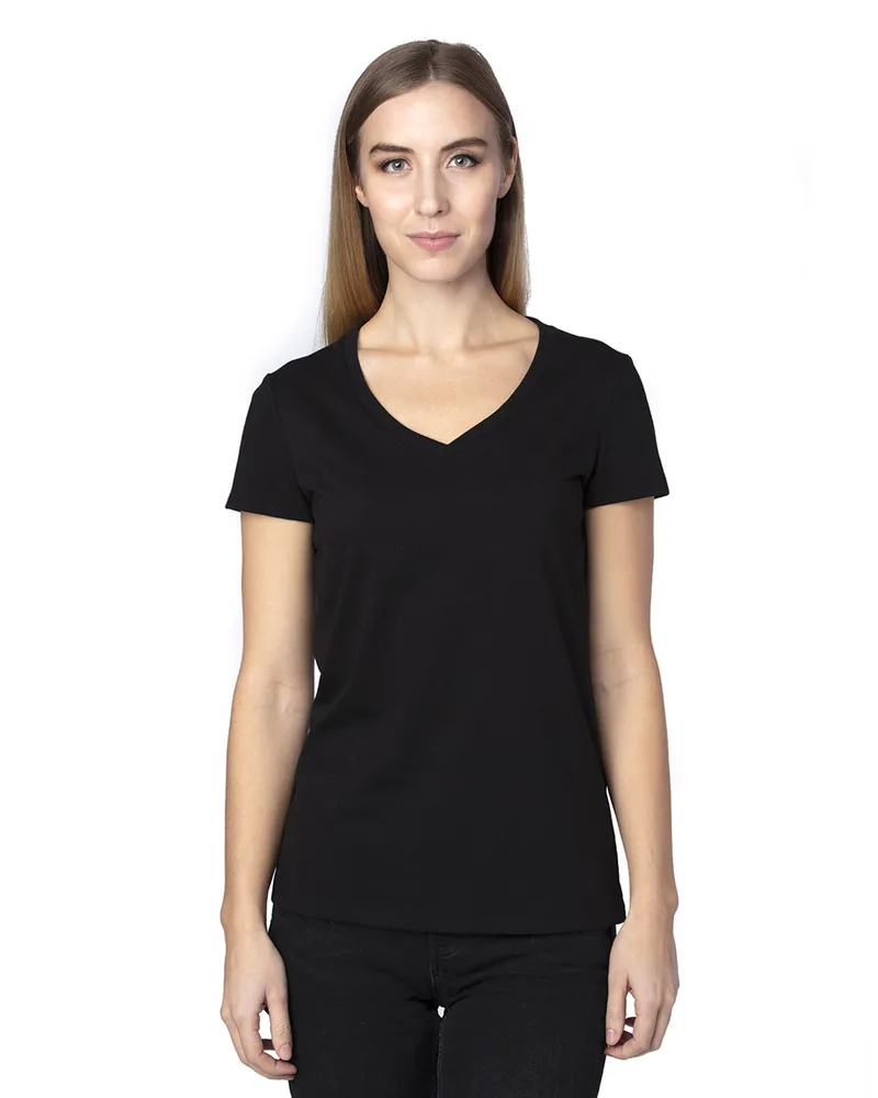 THREADFAST Ladies' Ultimate CVC V-Neck T-Shirt view 2