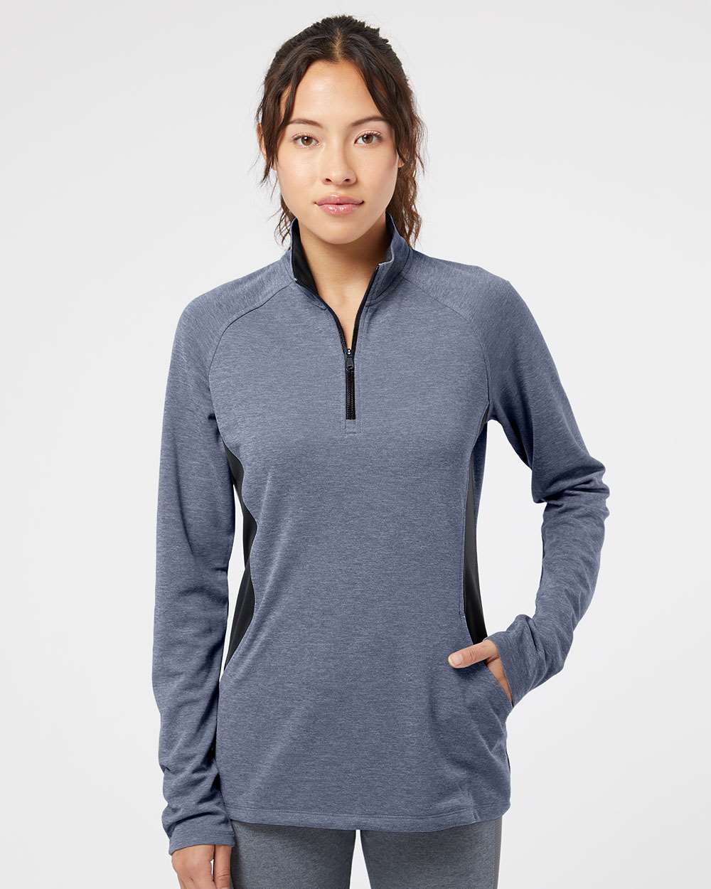 Adidas® Women's Lightweight Quarter-Zip Pullover view 3