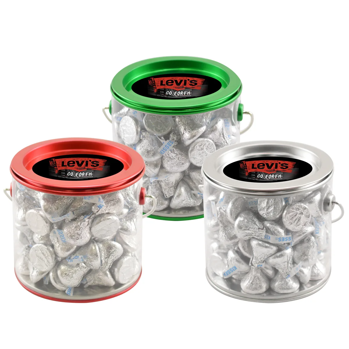 Tin Pail w/Hershey Kisses — Green