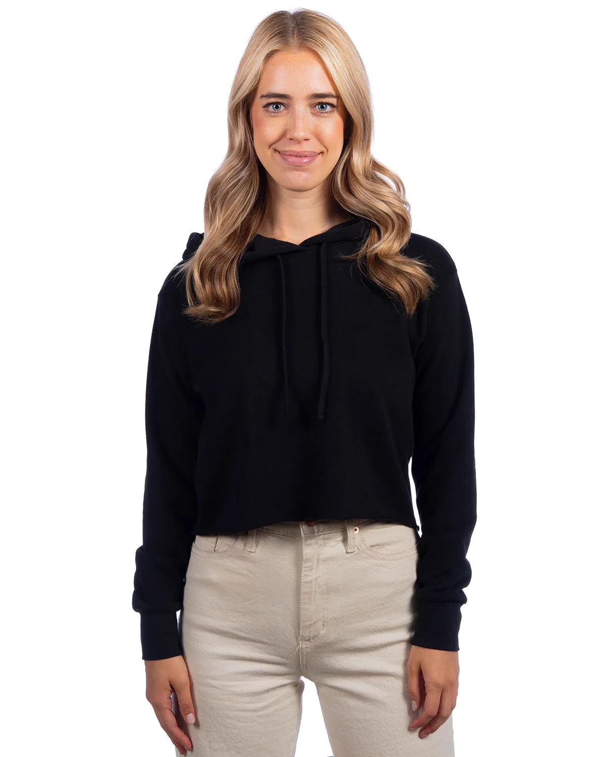 NEXT LEVEL APPAREL Ladies' Laguna Cropped Pullover Hooded Sweatshirt