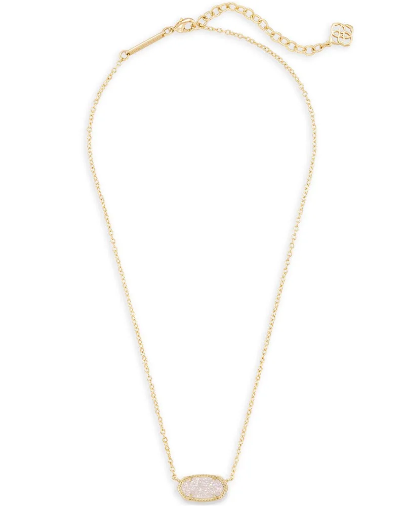 Kendra Scott Elisa Gold Pendant Necklace in Iridescent Drusy
