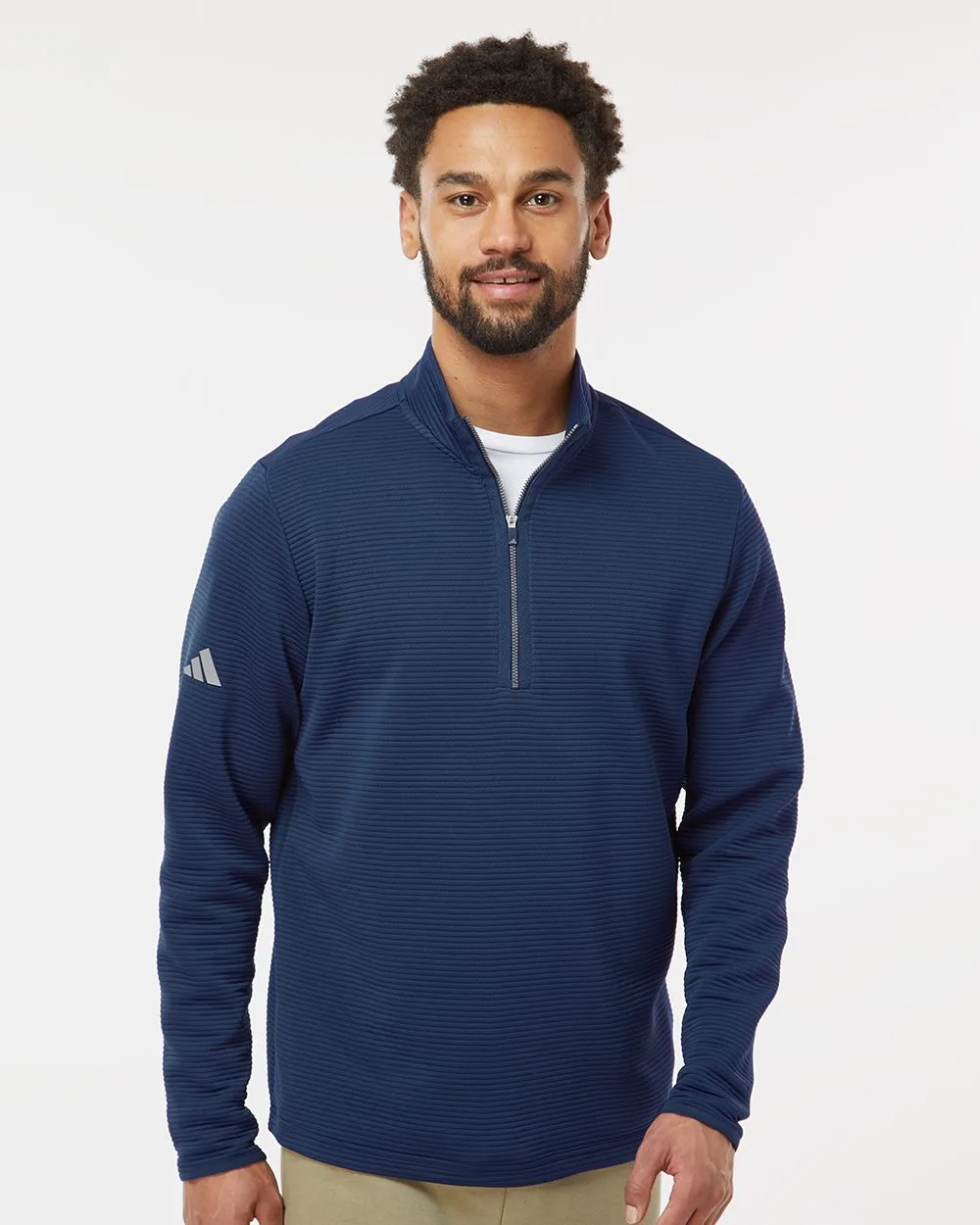Adidas® Men's Spacer Quarter-Zip Pullover Shirt view 2