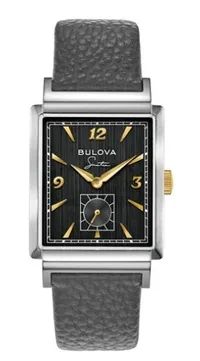 Citizen® Bulova Frank Sinatra Men's Quartz Gray Leather Strap Watch w/Black Dial