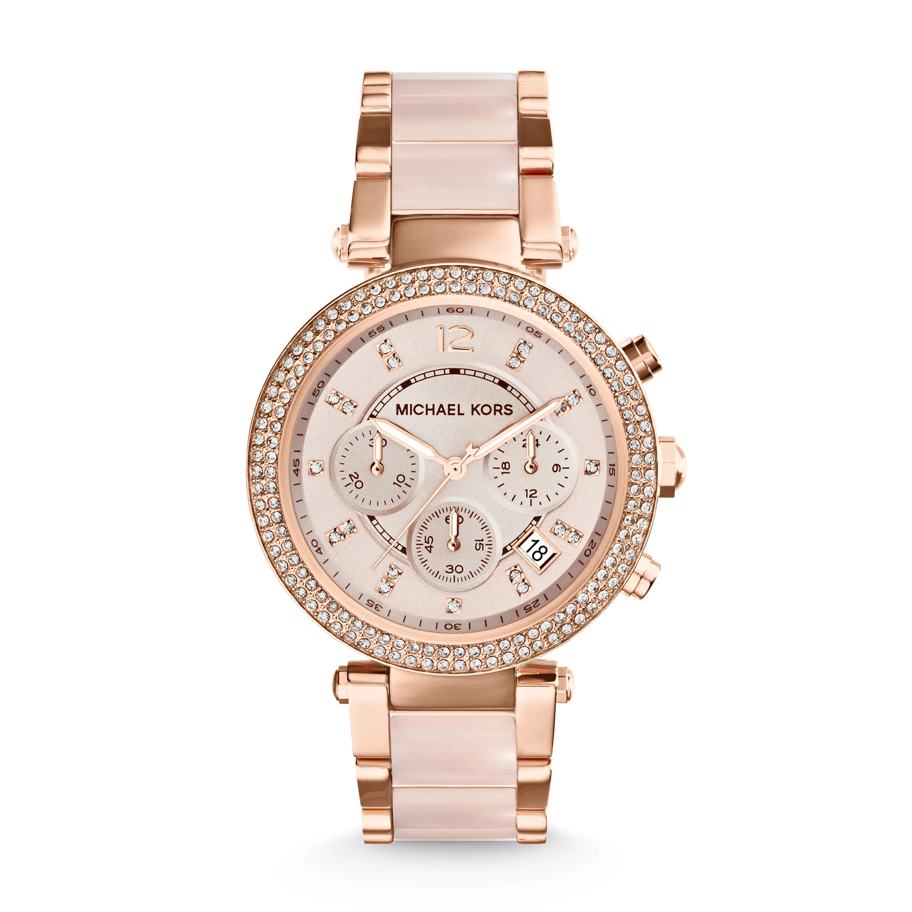 Michael Kors Ladies Parker Rose Gold-Tone Ss Watch Rose-Gold Dial