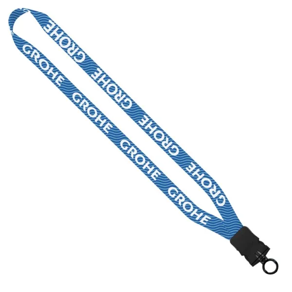 3/4" rPET Dye-Sublimated Lanyard with Plastic Snap-Buckle Release and O-Ring view 2