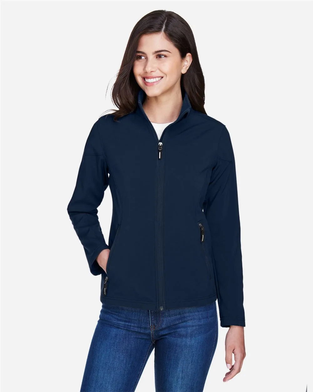 CORE365™ Women's Cruise Two-Layer Fleece Bonded Soft Shell Jacket view 2