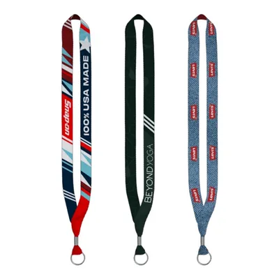 USA Made 0.75" Dye-Sublimated Lanyard with Zinc Crimp & Zinc Split-Ring