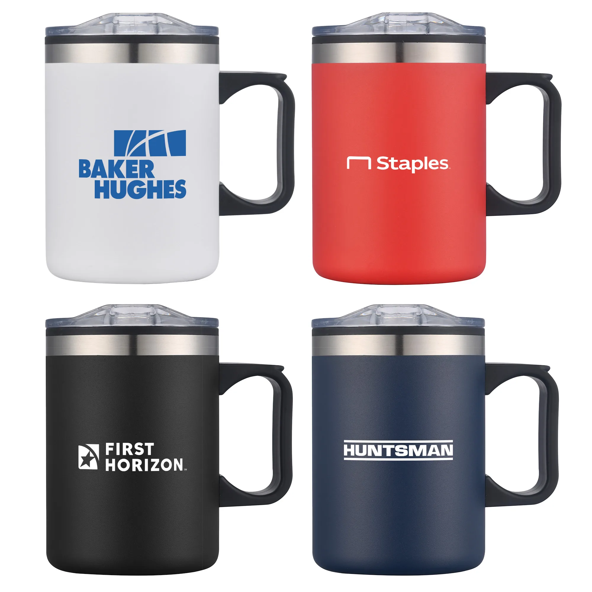 14 Oz. Double Wall Campfire Mug w/Clear Lid