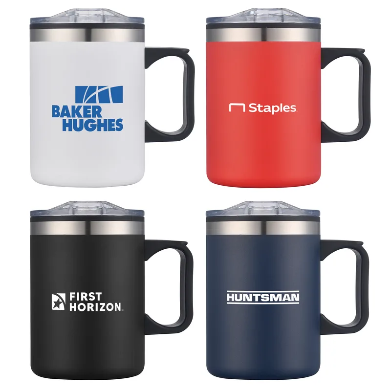 14 Oz. Double Wall Campfire Mug w/Clear Lid