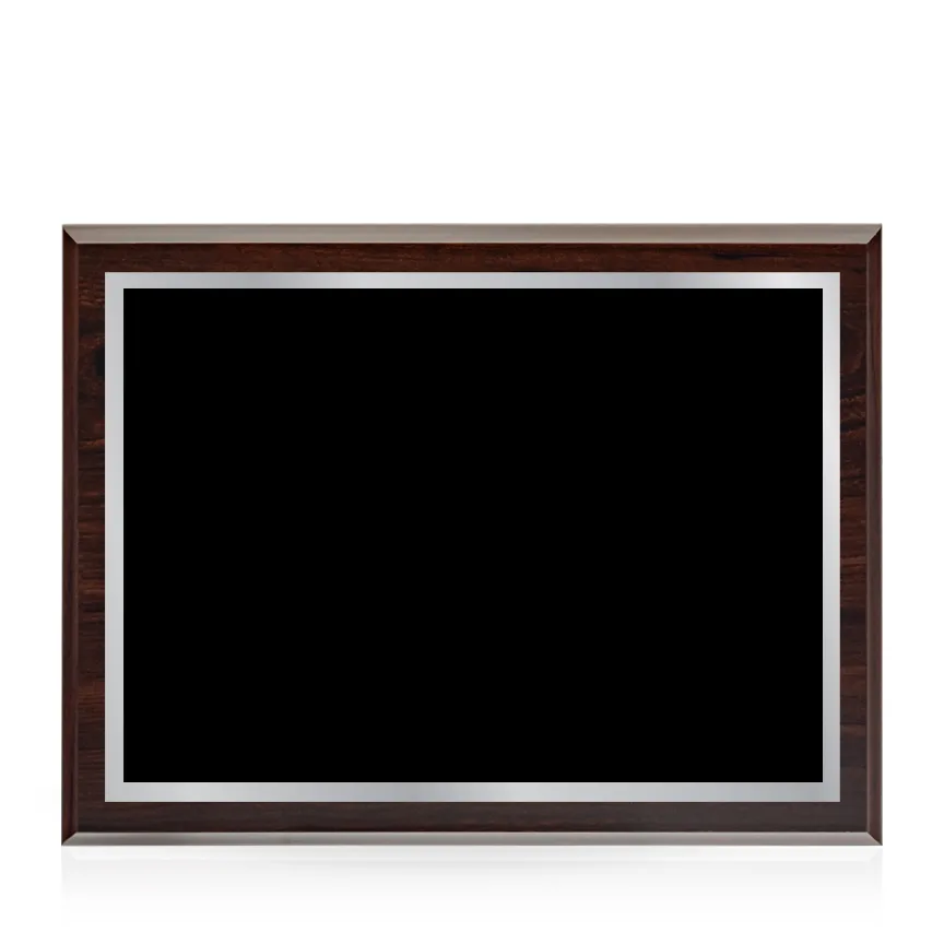 Bordeaux 9x12 Wood Plaque with Black and Silver Plate view 7