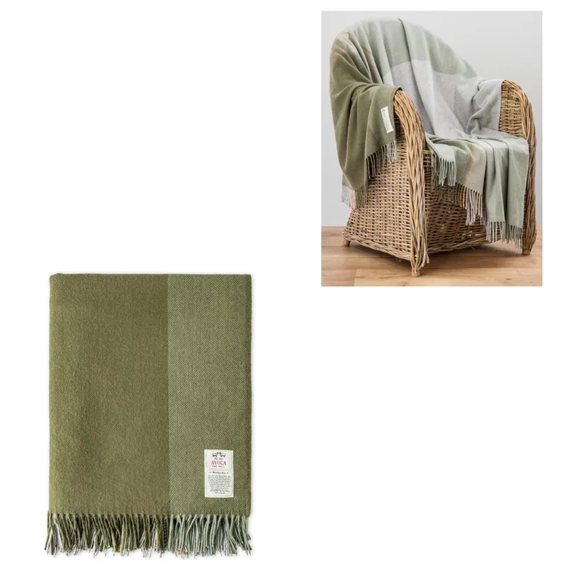 Avoca July Bug Green Cashmere Mix Throw