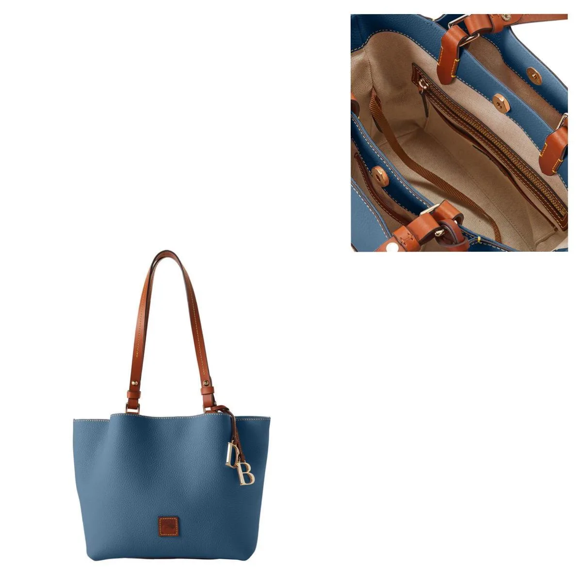 Dooney & Bourke Blue Pebble Grain Small Flynn