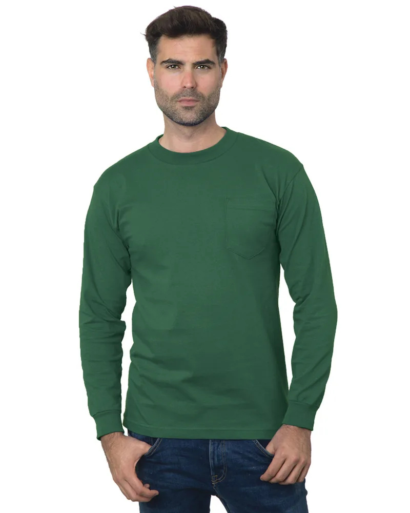 BAYSIDE Unisex USA Made Long-Sleeve Pocket T-Shirt view 7