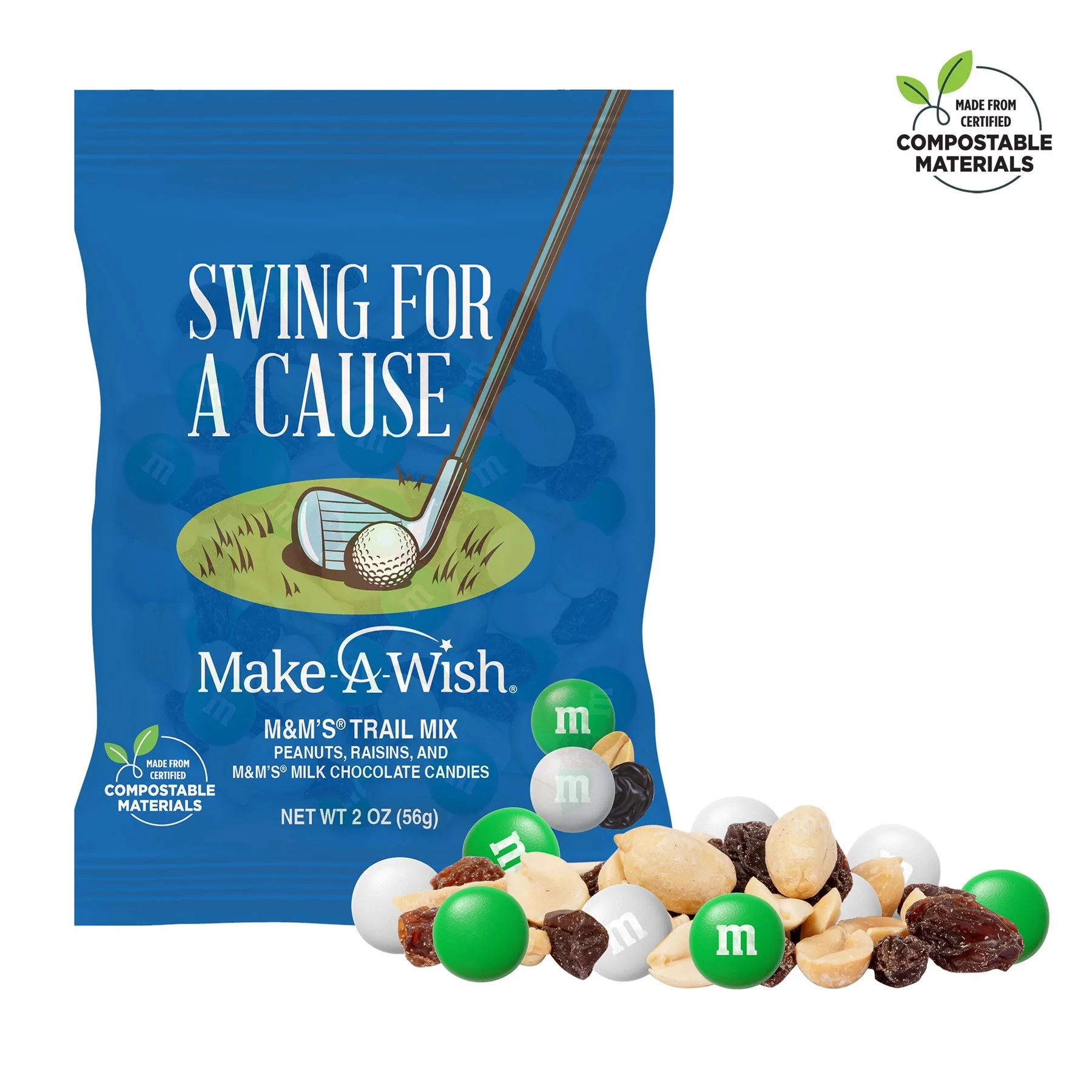 Golf - 2oz Color Choice M&M'S® Trail Mix, ECO-Digibag, Full Color