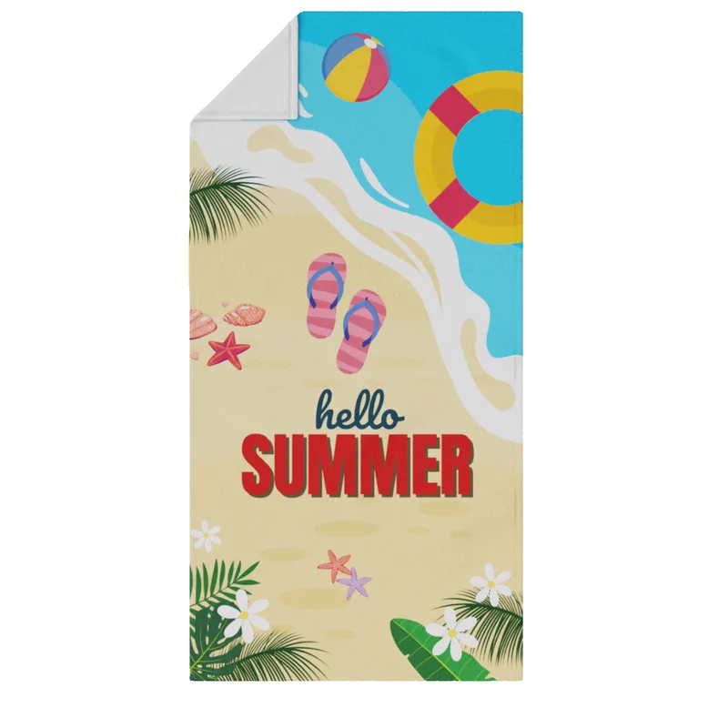 Beach (30"x60") Towel w/Heat Sublimation - Domestically Decorated